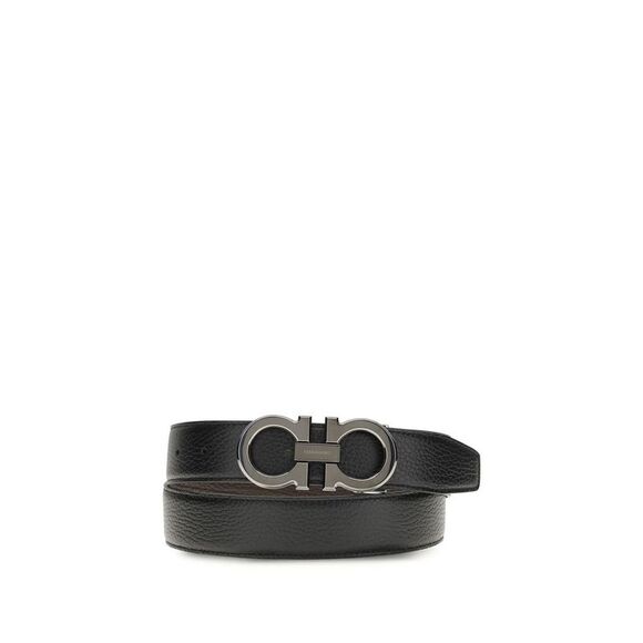 Ferragamo Black Leather Regular Men's Belt